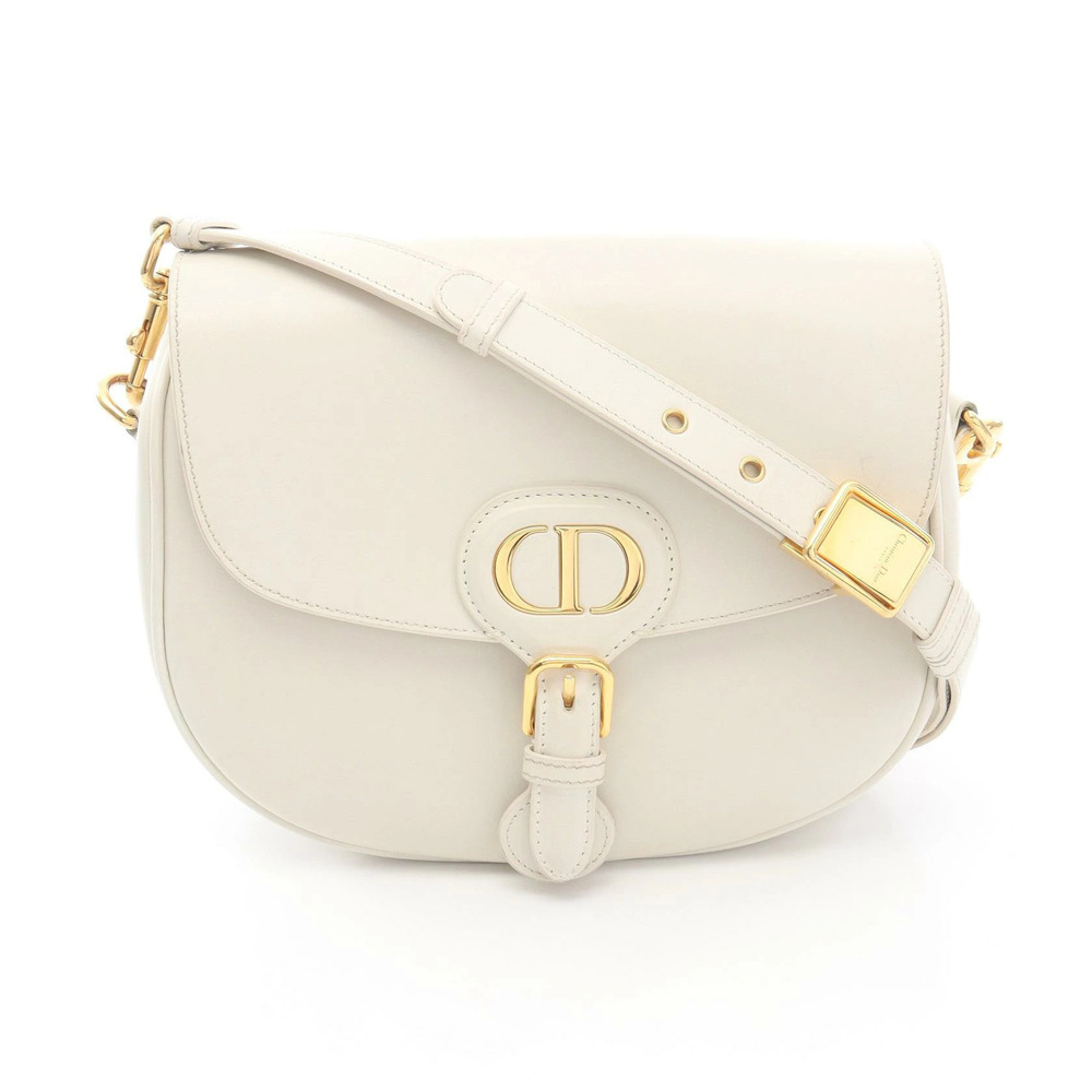 Christian Dior Bobby Shoulder Bag Leather White